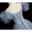 Bling Bling Himmelblau Perlenstickerei Strass Pailletten Ballkleider 2023 A Linie Spaghettiträger Rüschen Kurze Ärmel Rückenfreies Lange Ball Festliche Kleider
