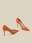 Mooie / Prachtige Oranje Kantoor OL Leer Pumps 2025 8 cm Naaldhakken / Stiletto Spitse Neus Pumps Hoge Hakken