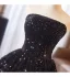 Sexy Black Sequins Prom Dresses 2025 Ball Gown Strapless Sleeveless Backless Floor-Length / Long Formal Dresses