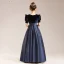 Vintage / Retro Satin Black Birthday Prom Flower Girl Dresses 2022 A-Line / Princess Scoop Neck Short Sleeve Floor-Length / Long Flower Girl Dresses