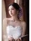 Elegant White Pearl Rhinestone Satin Wedding Dresses 2025 Trumpet / Mermaid Strapless Sleeveless Backless Bow Court Train