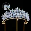 Mooie / Prachtige Hemelsblauw Rhinestone Legering Tiara Bruids Haaraccessoires 2024 Huwelijk