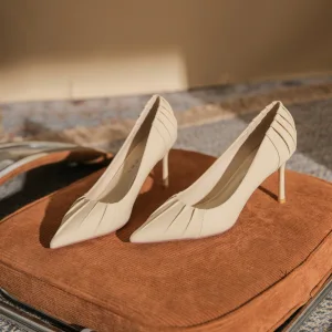 Simple Kaki Désinvolte Cuir Escarpins 2022 8 Cm Talons Aiguilles Peep Toes Bout Ouvert Escarpins Talons Hauts