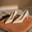 Modest / Simple Khaki Casual Leather Pumps 2022 8 cm Stiletto Heels Open / Peep Toe Pumps High Heels