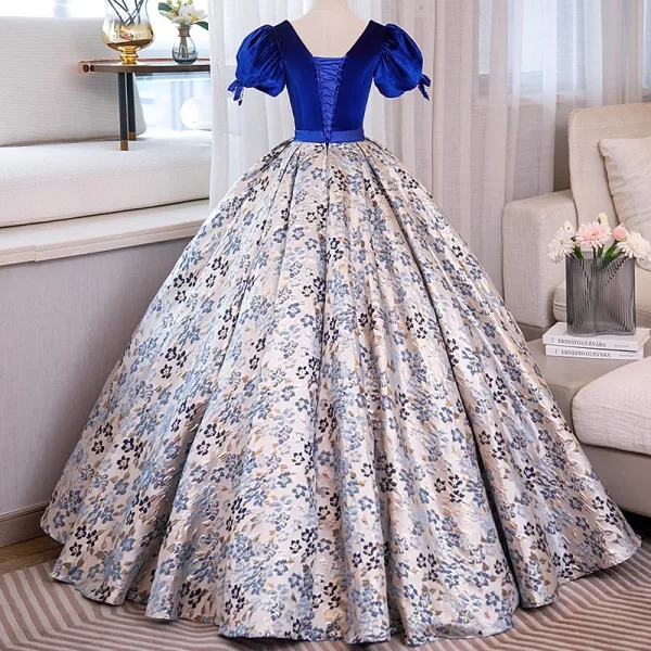 elegant royal dresses Elegant A-line Long Prom Dresses Royal Blue Prom Gowns ARD2066 main image 1