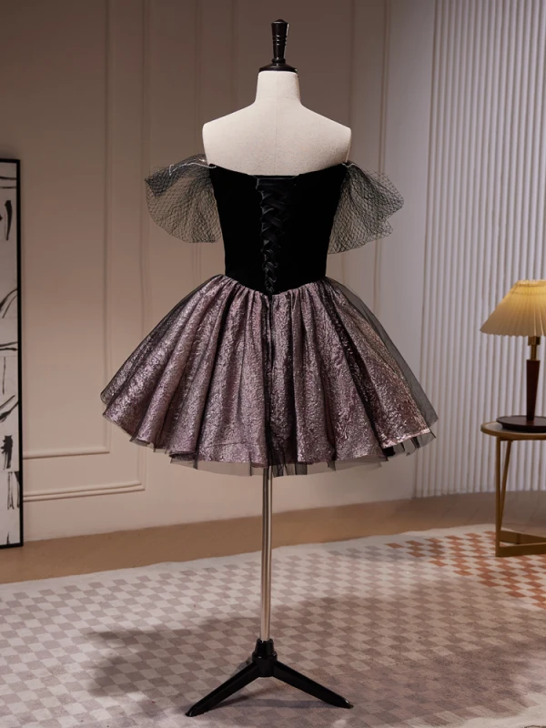 Sexy Schwarz Glanz Strass Kurze Partykleider Abendkleider 2023 Bandeau Ärmellos Rückenfreies Festliche Kleider
