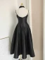 Audrey Hepburn Style Black Homecoming Short Velvet Graduation Dresses 2024 A-Line / Princess Spaghetti Straps Sleeveless Backless