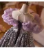 Sparkly Multi-Colors Sequins Lavender Birthday Flower Girl Dresses 2025 Ball Gown Ruffle Off-The-Shoulder Short Sleeve Backless Floor-Length / Long