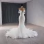 High End Sexy Weiß Perlenstickerei Perle Pailletten Brautkleider / Hochzeitskleider 2024 Ballkleid Bandeau Ärmellos Rückenfreies Kapelle-Schleppe Hochzeit