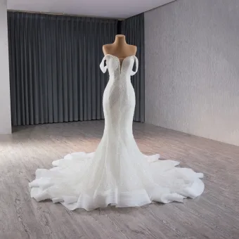 Gama Alta Sexy Blanco Rebordear Perla Lentejuelas Vestidos De Novia 2024 Ball Gown Sin Tirantes Sin Mangas Sin Espalda Chapel Train Boda