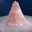 Charming Blushing Pink Appliques Sequins Prom Dresses Wedding Dresses 2022 With Cloak Ball Gown Strapless Sleeveless Backless Floor-Length / Long Formal Dresses
