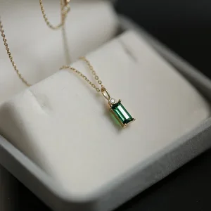 Vintage Bal Grön Zirkon Saterling Silver Halsband Tillbehör
