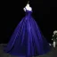 Elegant Vintage / Retro Purple Prom Dresses 2025 Ball Gown Spaghetti Straps Sleeveless Backless Floor-Length / Long Formal Dresses