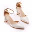 Modest / Simple White Wedding Shoes 2023 Ankle Strap 10 cm Thick Heels Pointed Toe Wedding Shoes High Heels