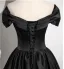 Audrey Hepburn-Stil Schwarz Satin Ballkleider 2024 A Linie V-Ausschnitt Ärmellos Rückenfreies Lange Ball Festliche Kleider