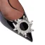 Schöne Schwarz Abend Lackleder Strass Pumps 2022 8 cm Stilettos Spitzschuh Pumps Hochhackige