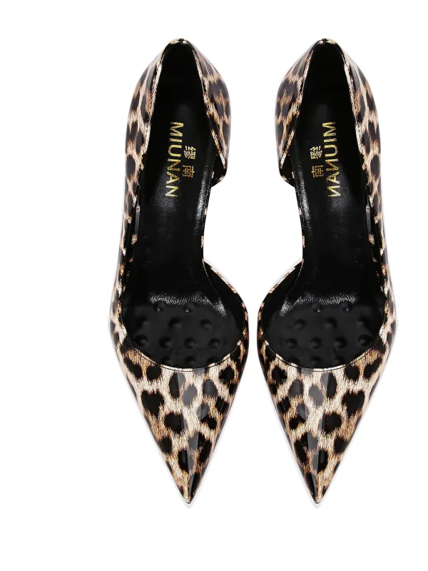 Sexy Braun Abend Leopardenmuster Pumps 2026 Leder 12 cm Stilettos Spitzschuh Pumps Hochhackige