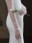 Élégant Blanche Fait main Faux Diamant Mariage Gants Mariage 2025 Tulle