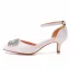 Chic / Belle Blanche Faux Diamant Chaussure De Mariée 2023 Bride Cheville 5 cm Talons Aiguilles À Bout Pointu Mariage Sandales Talons Hauts