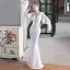 Sparkly Black Sequins Evening Dresses 2022 Trumpet / Mermaid Scoop Neck 1/2 Sleeves Floor-Length / Long Evening Party Formal Dresses