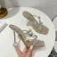 Sparkly Charming Silver Summer Rhinestone Womens Sandals 2022 Evening Party 11 cm Stiletto Heels Open / Peep Toe Sandals High Heels