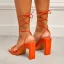 Fashion Orange Street Wear Womens Sandals 2022 Ankle Strap 10 cm / 4 inch Stiletto Heels Open / Peep Toe Sandals High Heels