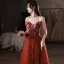 Charming Burgundy Bow Strapless Evening Dresses 2022 A-Line / Princess Sleeveless Backless Floor-Length / Long Evening Party Formal Dresses
