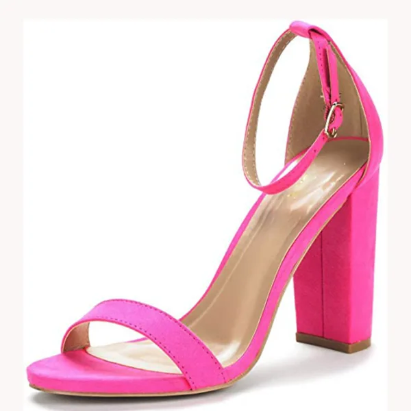 Sexy Rouge Daim Soirée Sandales Femme 2022 Bride Cheville 10 cm Talons Épais Peep Toes / Bout Ouvert Sandales Talons Hauts