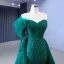 High-end Dark Green Handmade  Beading Evening Dresses 2023 Trumpet / Mermaid Strapless Sleeveless Backless Sweep Train Evening Party Formal Dresses