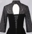 Chinese style Black Prom Dresses 2024 A-Line / Princess High Neck Short Sleeve Backless Floor-Length / Long Prom Formal Dresses