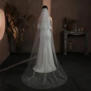 Elegant White Lace Tulle Wedding Veils 2025 3 M