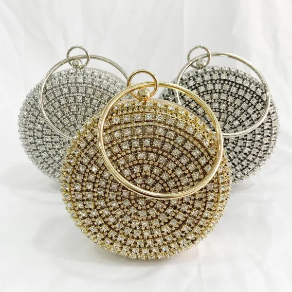 Vintage Goud Rhinestone Avond Metaal Handtassen 2022
