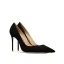 Chic / Beautiful Black Leather Suede Evening Party Pumps 2024 10 cm Stiletto Heels Pointed Toe Pumps High Heels
