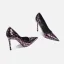 Overdreven Zwarte Goud Luipaard Print Avond Pumps 2025 Leer 10 cm Naaldhakken / Stiletto Spitse Neus Pumps Hoge Hakken