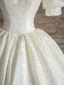 Vintage / Originale Ivoire Robe De Mariée 2023 Robe Boule Encolure Carrée Perle Gonflée Manches Courtes Dos Nu Longue Mariage