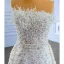 High End Weiß Perlenstickerei Perle Strass Brautkleider / Hochzeitskleider 2022 Meerjungfrau Bandeau Ärmellos Rückenfreies Hof-Schleppe Hochzeit