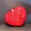 Charmant Rouge Forme de coeur Faux Diamant Pochette 2022 Métal Cocktail