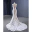 Luxury / Gorgeous White Handmade  Beading Lace Flower Wedding Dresses 2023 Trumpet / Mermaid Strapless Sleeveless Backless Court Train Wedding