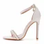 Sexy White Pearl Rhinestone Ankle Strap Wedding Shoes 2025 11 cm Stiletto Heels Open / Peep Toe Wedding Sandals High Heels