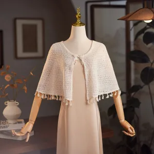 Vintage Originale Beige Tricot Châle 2025