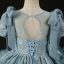 Luxury / Gorgeous Sky Blue Beading Pearl Sequins Cascading Ruffles Birthday Flower Girl Dresses 2023 Ball Gown Scoop Neck Short Sleeve Bow Backless Sweep Train