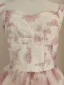 Simple Blanche Impression Organza Robe De Bal 2023 Princesse Encolure Carrée Sans Manches Dos Nu Courte Promo Robe De Ceremonie
