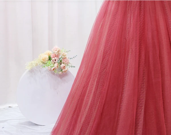 Chic / Beautiful Watermelon Beading Velvet Prom Dresses 2024 Ball Gown Off-The-Shoulder Sleeveless Backless Floor-Length / Long Prom Formal Dresses