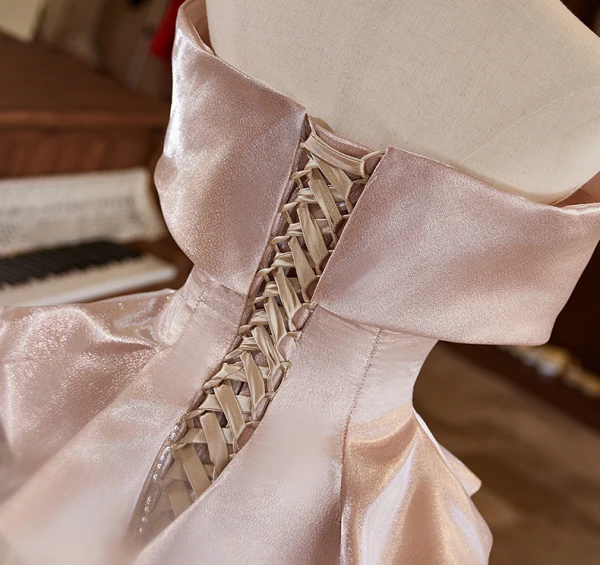 Charmant Zwei Töne Rosa Pailletten Ballkleider 2024 Meerjungfrau Off Shoulder Kurze Ärmel Rückenfreies Sweep / Pinsel Zug Ball Festliche Kleider