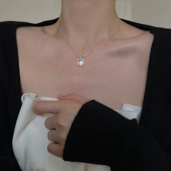 Chic / Beautiful Sky Blue Sterling Silver Transparent Necklaces Accessories 2023