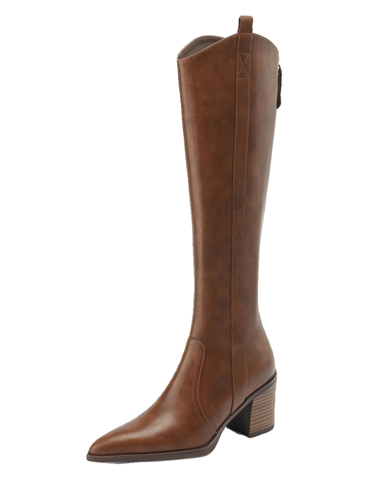 Fashion Brown Street Wear Leather Womens Boots 2024 7 cm