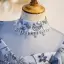 Chic / Beautiful Sky Blue Glitter Sequins Beading Rhinestone Lace Flower Birthday Flower Girl Dresses 2022 A-Line / Princess High Neck Short Sleeve Backless Floor-Length / Long Flower Girl Dresses