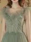 Charmant Vert Cendré Plissée Robe De Bal 2023 Princesse De l'épaule Manches Courtes Longue Promo Robe De Ceremonie