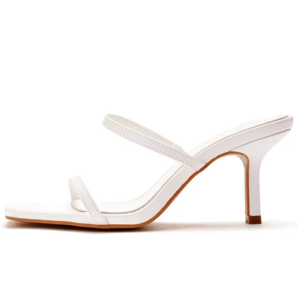 Sexy Blanche Cocktail Sandales Femme Talons Hauts 2022 7 cm Talons Aiguilles Peep Toes / Bout Ouvert Sandales