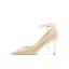Charmant Gold Pailletten Perle Knöchelriemen Brautschuhe 2023 Leder 8 cm Stilettos Spitzschuh Hochzeit Pumps Hochhackige